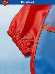 SUPERMAN X Cozy Pixies 1pc Baby Superhero Print Waterproof Long Sleeve Bib - Multicolor - View 6