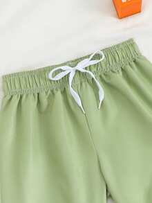 Young Boys,3pieces,Woven Fabric,Striped Print,Shorts,Swimwear,Travel,Relax,Sunbathing,Water-Resistant,Sun,Summer,Anti-Uv,Sun Protection,Swim,Beach,Sea,Holiday,Vacationsummer