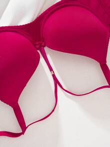 DesireSculpt Women's Solid Color Underwire Bra - Burgundy - View 6