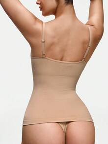 SHAPORA Áo lót hai dây dành cho nữ, thiết kế không đường may, tạo sự thoải mái khi mặc nhiều lớp vào mùa thu/đông và tôn dáng. - Màu be - Xem 3