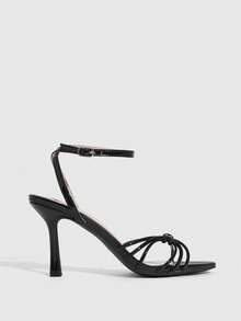 CUCCOO SZL Women's Twist Buckle Design Fashionable Elegant High Heel Sandals Valentine's Day - Black - View 3