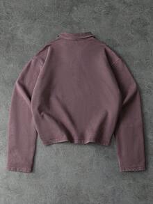 PAVTROS Men's Letter Print Long Sleeve Casual Pocket Loose Sweatshirt - Brown - View 2