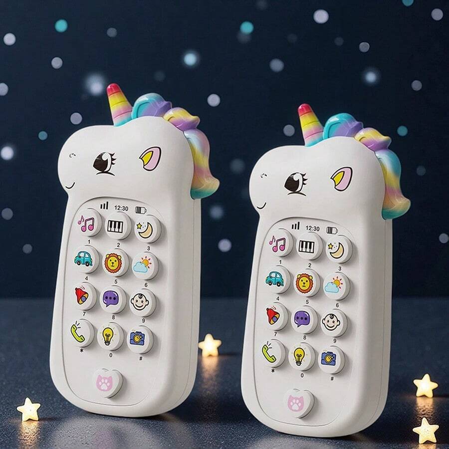 MINKOJA Telefone musical para bebês com mais de 10 sons interativos (música, animais, clima, telefone), 2 modos de aprendizado em 1, rimas e um lindo teclado colorido em formato de arco-íris - rosa e azul. Ideal para presentear crianças acima de 12 meses. - Multicolorido - Ver 1