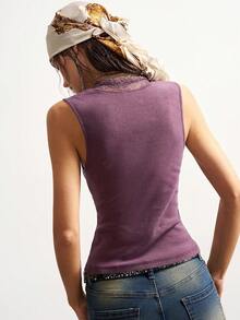 Bohemela Áo tank top nữ phong cách Y2K Boho miền Tây, thích hợp cho các lễ hội âm nhạc, phối màu loang lổ và giặt mài, kiểu dáng mùa hè, áo cơ bản, áo tank top bốn mùa, hoàn hảo cho những buổi đi chơi thường ngày, tụ họp bạn bè, lễ hội âm nhạc, mặc nhiều lớp khi đi dự tiệc hoặc mặc ở nhà thư giãn. - Màu tím - Xem 8