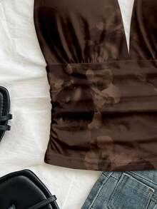 Soleia Women's Comfortable Casual Floral Print Halter Tie Neck Camisole, Suitable For Summer Spring - Multicolor - View 4