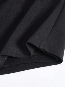 SHEIN Váy quần kiểu dáng thành thị dành cho bé gái tuổi teen, trang trí nơ, thời trang và đa năng cho mọi dịp. - màu đen - Xem 5