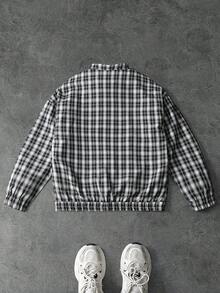 PAVTROS Áo khoác nam kẻ caro dáng casual có khóa kéo - Nhiều màu - Xem 2