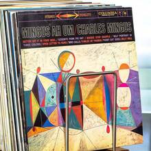 1pc Walnut Wood Vinyl Record Rack, Iron And Wood Combination Storage Rack, Desktop Record Storage And Display Rack, Small And Simple Standing Type - Multicolor - View 2