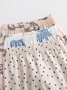 6pcs Baby Boys Cartoon Animal Print Comfortable Soft Knit Short Sleeve Pajama Set - Multicolor - View 7