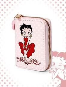 Betty Boop | ROMWE 1-Pack, Polka Dot Lip Pattern Minimalist Zipper Change Bag, Suitable For Women - Baby Pink - View 2