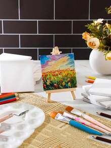 10 Pieces Mini Canvas Panels For Oil Painting And Watercolor - Ideal For Small Art Projects - Multicolor - View 3