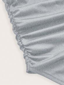 Olithes Blouse mode polyvalente à épaule asymétrique mignonne pour femmes - Gris - Voir 5