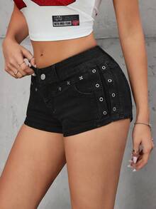 SHEIN Tall Women's Fashion Casual Y2K Tall Denim Shorts