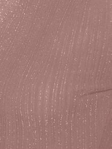 Nöista Women's Elegant Dusty Rose Autumn Dress,Sheer Long Sleeves,Fitted Silhouette,Subtle Glitter Fabric,Perfect For Brunch,Parties,Dinners&Celebrations - Dusty Pink - View 6