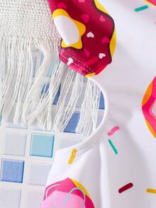 Emery Rose Kids Emery Rose Kids 女童休闲甜甜圈印花针织圆领长袖上衣和三角裤 - 粉色 - 查看 12