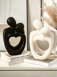 1PC Love Of Kiss Statue, Resin Hugging Couple Decor Ornament, Romantic Gift Meaningful Sculpture For Bedroom Home Office Shelf Desktop Decoration - Multicolor - View 1