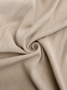 Roveilla Bộ đồ 2 món dành cho nữ cỡ lớn, màu trơn, tay cánh dơi, túi hộp, thích hợp đi làm. - Màu be - Xem 10