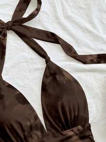 Soleia Women's Comfortable Casual Floral Print Halter Tie Neck Camisole, Suitable For Summer Spring - Multicolor - View 6