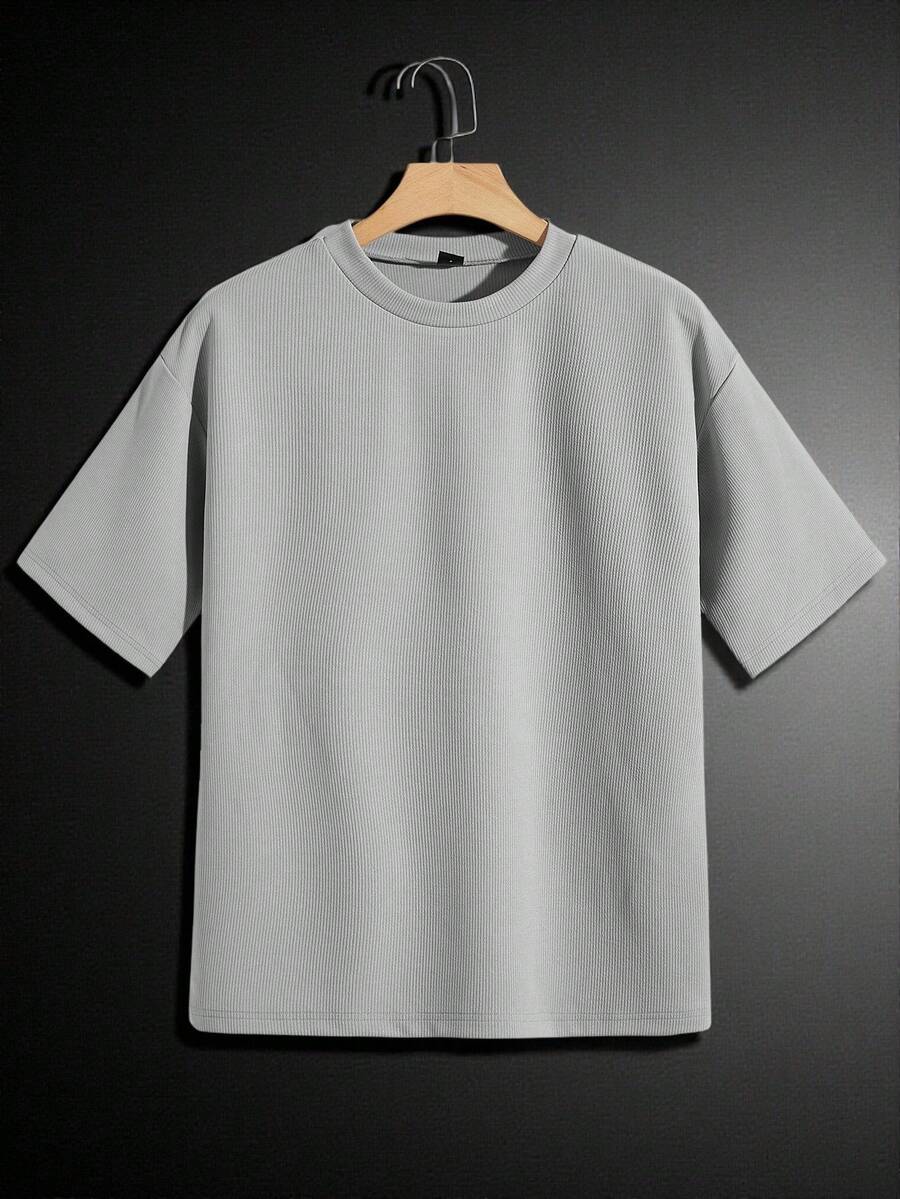 Manfinity BRENVOR Men Casual Solid Drop Shoulder Tee For Summer