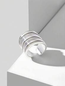 MOTF PREMIUM Anillo abierto minimalista chapado en oro de 18K - Dorado - Ver 4