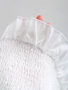 Sweetra Women's White Casual Ruffle Trim Pleated Fitted Camisole Tank Top, Spring/Summer - White - View 4