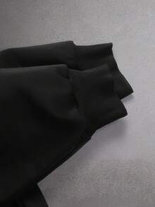 STYNVO 男士字母刺绣拉链休闲百搭连帽衫 - 黑色 - 查看 6