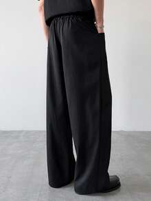 HUEFORM 成熟休闲黑色斜插口袋男士直筒裤 - 黑色 - 查看 2