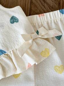 LMoss Kids 2pcs Baby Girl Ditsy Floral Ruffle Trim Top And Loose Fit Pants Set - Multicolor - View 4