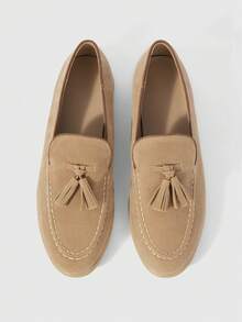 Sleekvia Casual Versatile Commuting Fringe Decor Flat Loafers - Apricot - View 2