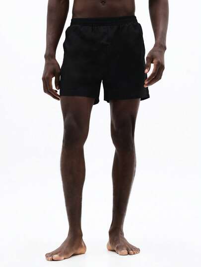 SUMWON Classic Board Shorts Mid Thigh Length Drawstring Waistband Summer Beach Swim Trunks Vacation Poolside Casual Swimwear Holiday Leisure