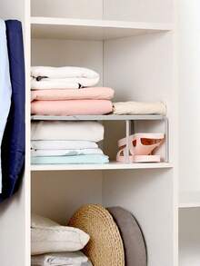 1 buah Rak Sepatu Berlapis, Dapat Dilepas, dan Elastis, Warna Solid, Rak Penyimpanan Plastik Hemat Ruang untuk Dapur, Ruang Tamu, Kamar Tidur - Grey - View 5