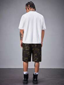 Manfinity VCAY 男士休闲简约短袖 T 恤和短裤套装，日常穿着