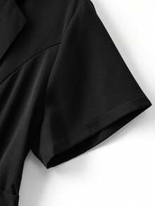 GlowEve CURVE Plus Size Women's Hot Selling Short Sleeve Blazer And Minimalist Casual Pants 2 Piece Set, Suitable For Different Occasions, Commuting, Fashionable Outings, Straight Leg Slimming Pants, Waist Slimming Blazer Jacket