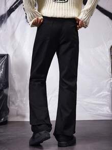 Manfinity VCAY Men's Loose Wide Leg Print Flared Pants - Black - View 2