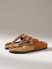 Solecia Dép xăng đan thoáng khí dành cho nữ, kiểu dáng thường ngày, thích hợp cho kỳ nghỉ ngoài trời. - màu nâu - Xem 1