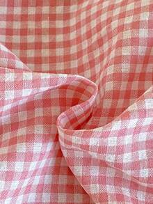 女婴可爱粉红格子休闲舒适连衣裙 - 粉色 - 查看 6