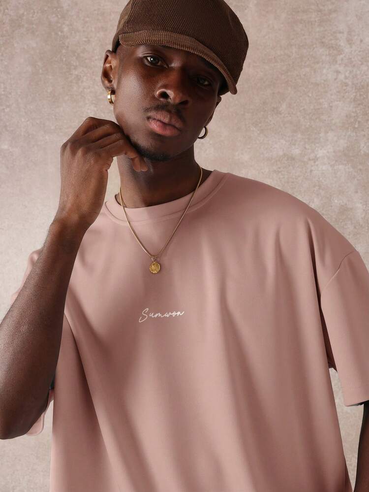 Boxy Fit Men's Oversized Graphic T-Shirt With Santorini Greece Print Mediterranean Summer Vacation Tee Casual Streetwear