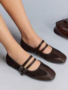 CUCCOO GRLICON Women's Casual Buckle Flat Loafers Valentine's Day - Coffee Brown - View 1