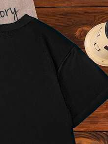 女童休闲时尚舒适简约百搭创意可爱蝴蝶结、字母、爱心图案短袖T恤，适合春夏户外穿着