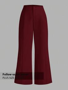 Firerie Pantalones anchos y sueltos con vuelo, elegantes y de talla grande, adecuados para primavera/verano - Granate - Ver 1