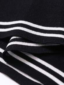 SHEIN Franclia Women's Elegant Waist Cinched Sleeveless Knit Dress, Suitable For Parties And Gatherings - Black - View 7