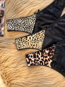 SHEIN 3 Stücke/Pack Damen Große Größen Sexy Leoparden Muster Bikini Slips - Verschiedenfarbig - Übersicht 5
