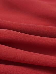 SHEIN Franclia Women's Elegant Ruffle Off-Shoulder Loose Blouse - Burgundy - View 6