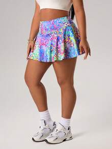 Rhythm Era Pantalon-jupe sport minimaliste décontracté en camouflage pour femmes grandes tailles, printemps/été - Multicolore - Voir 1