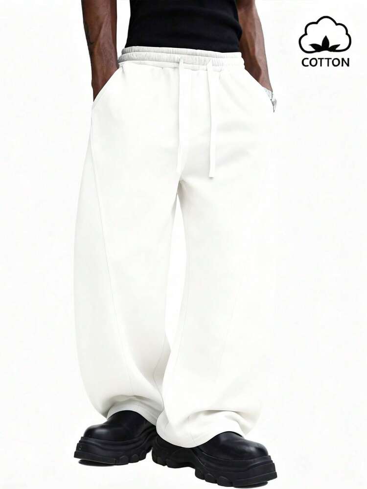 Cotton Sweatpants With Drawstring Waistband