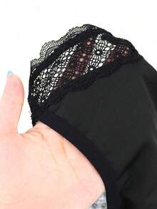Fashionable Black Fabric U-Pouch Lace Trim Sexy Briefs For Men - Black - View 7