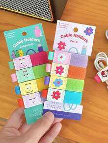 Joivida 4Pcs Cute Cartoon Magic Tape Cable Ties – Multi-Use Organizer For PC & Earphone Wires - Multicolor - View 11