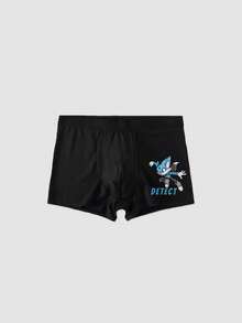 4pcs Boys' Cartoon Graphic Soft & Comfortable Boxer Briefs, Suitable For 8-12 Years Old, All Season - Black - View 6