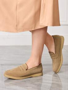 Sleekvia Sepatu Loafer Datar Kasual Serbaguna Wanita untuk Berpergian, Cocok untuk Hari Valentine - Unta - View 5