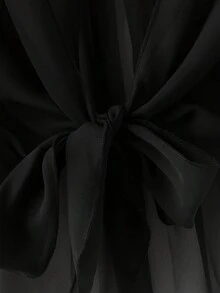 GlowEve CURVE 女士大码简约优雅新款百搭时尚薄雪纺衬衫，外出上衣，夏季度假女装 - 黑色 - 查看 5